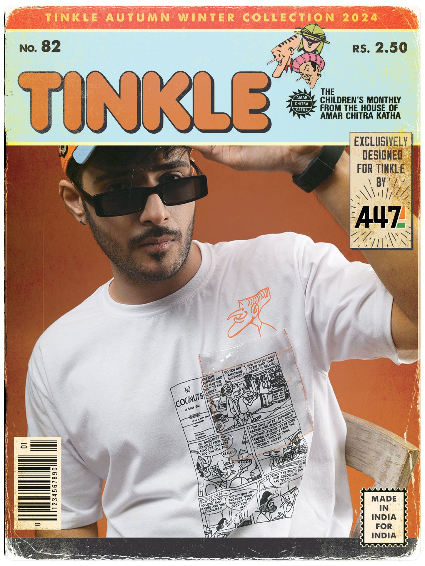 Tinkle x A47: A Suppandi Tale- Transparent Pocket Tee